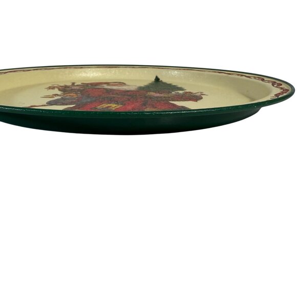 Christmas Santa Cookie Tray by Potpourri Press VTG Serving Platter Round Signed - Picture 6 of 12